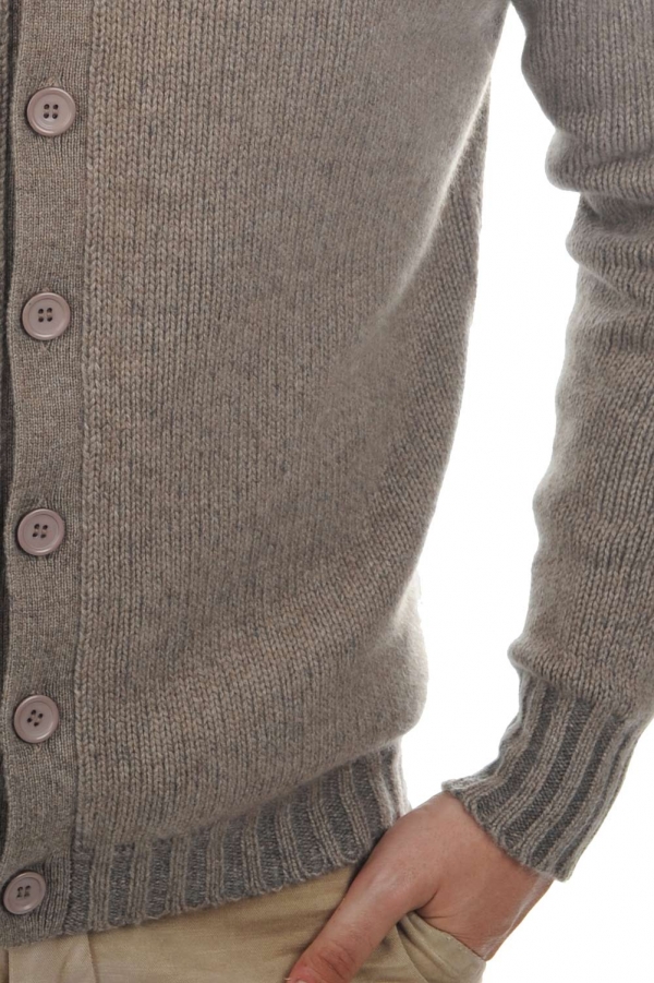 Cashmere kaschmir pullover herren dicke jo natural brown graubraun meliert 4xl