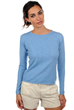 Cashmere kaschmir pullover damen rundhalsausschnitt line azurblau meliert 