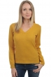 Cashmere kaschmir pullover damen v ausschnitt erine 4f senf 