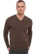 Cashmere kaschmir pullover herren v ausschnitt hippolyte braun meliert 