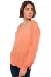 Leinen kaschmir pullover damen v ausschnitt sabrina papaya s