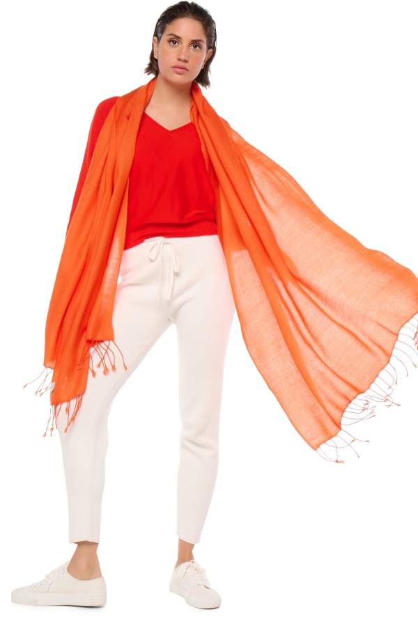 Cashmere kaschmir pullover damen diamant orange 201 cm x 71 cm