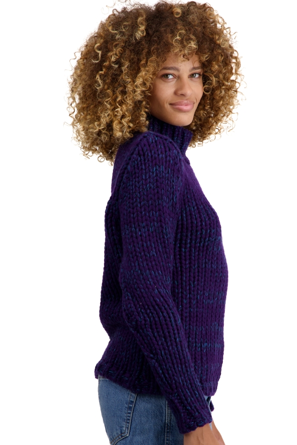 Cashmere kaschmir pullover damen dicke toxane deep purple nachtblau leuchtendes blau 3xl