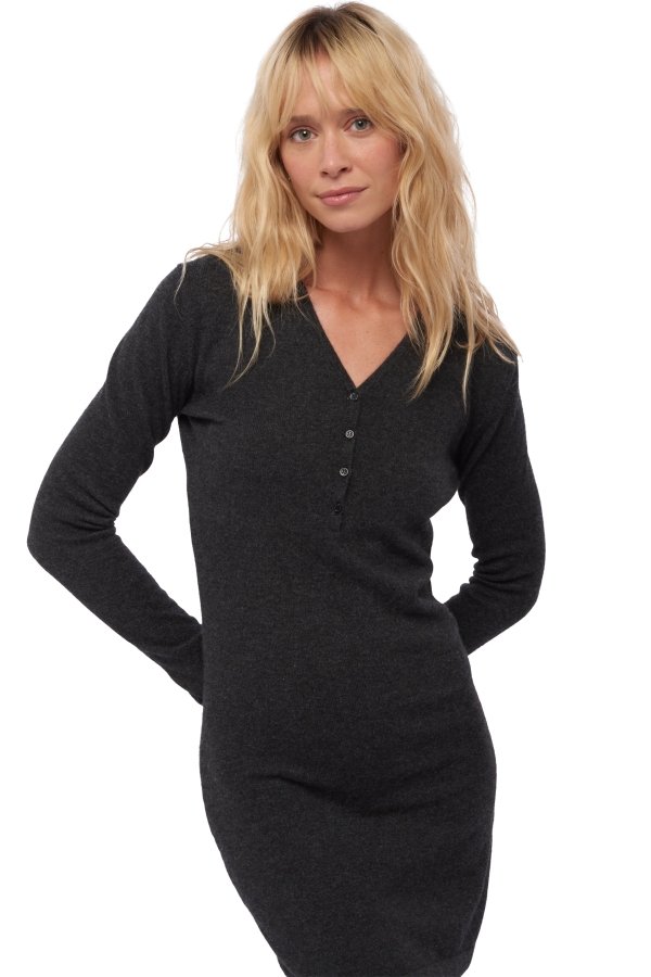 Cashmere kaschmir pullover damen die zeitlosen maud anthrazit meliert l