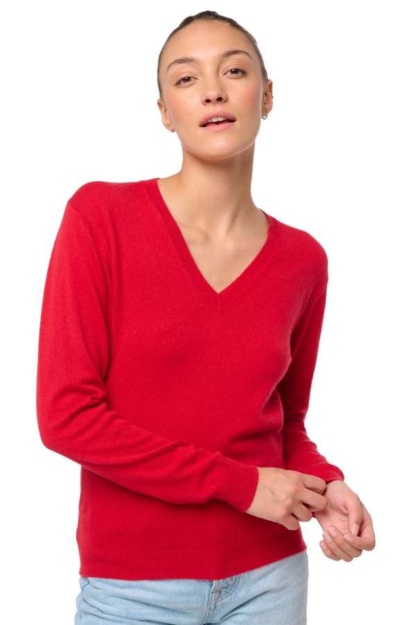 Cashmere kaschmir pullover damen gunstig tessa first deep red xs