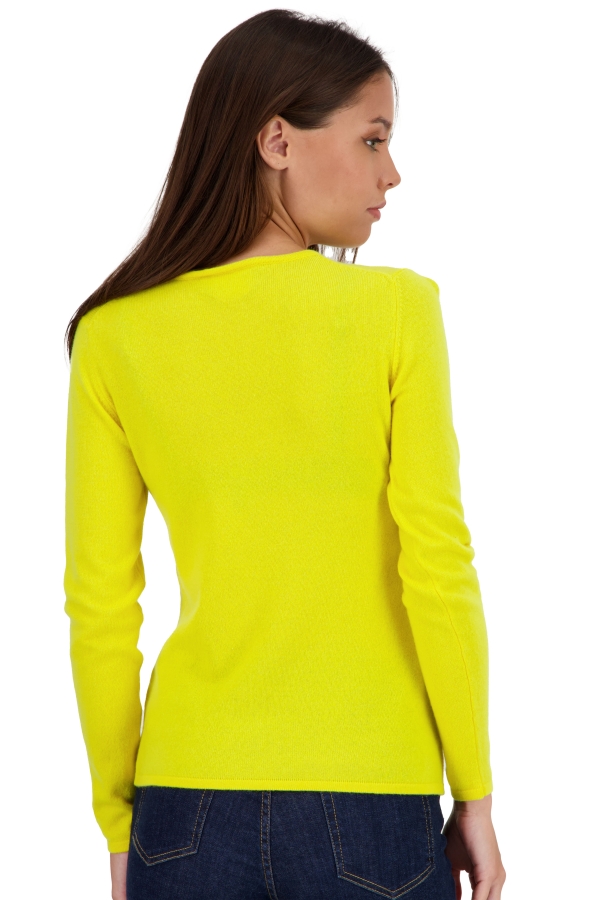 Cashmere kaschmir pullover damen rundhalsausschnitt line jaune citric 