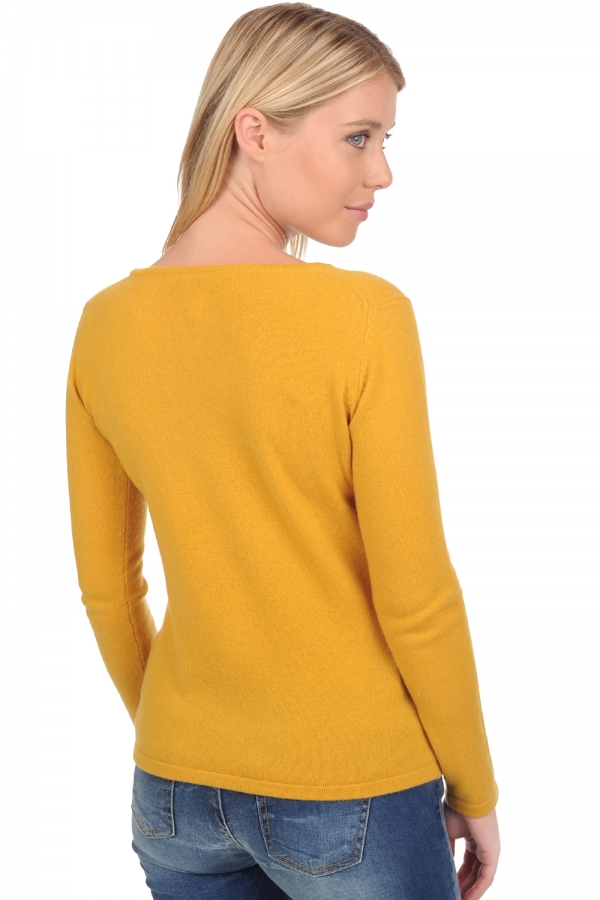 Cashmere kaschmir pullover damen rundhalsausschnitt solange senf 