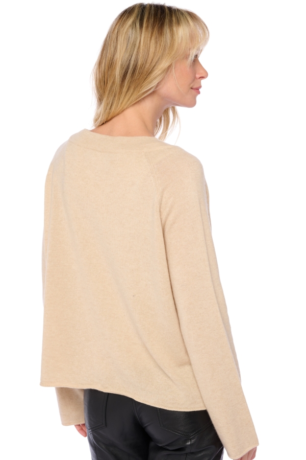 Cashmere kaschmir pullover damen strickjacken cardigan chana natural beige gr 2