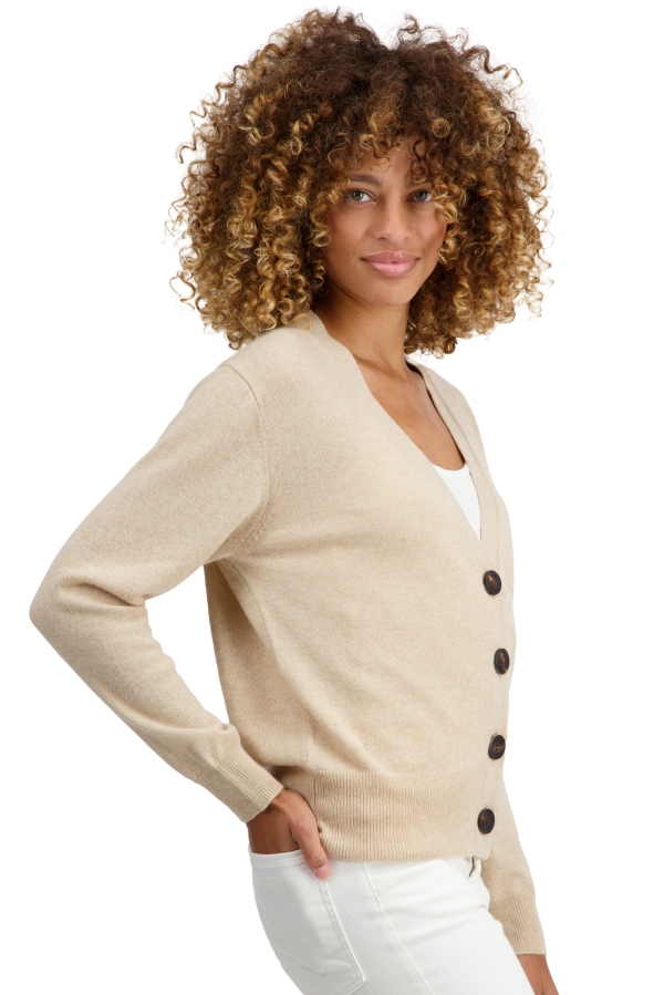 Cashmere kaschmir pullover damen strickjacken cardigan talitha natural beige 3xl