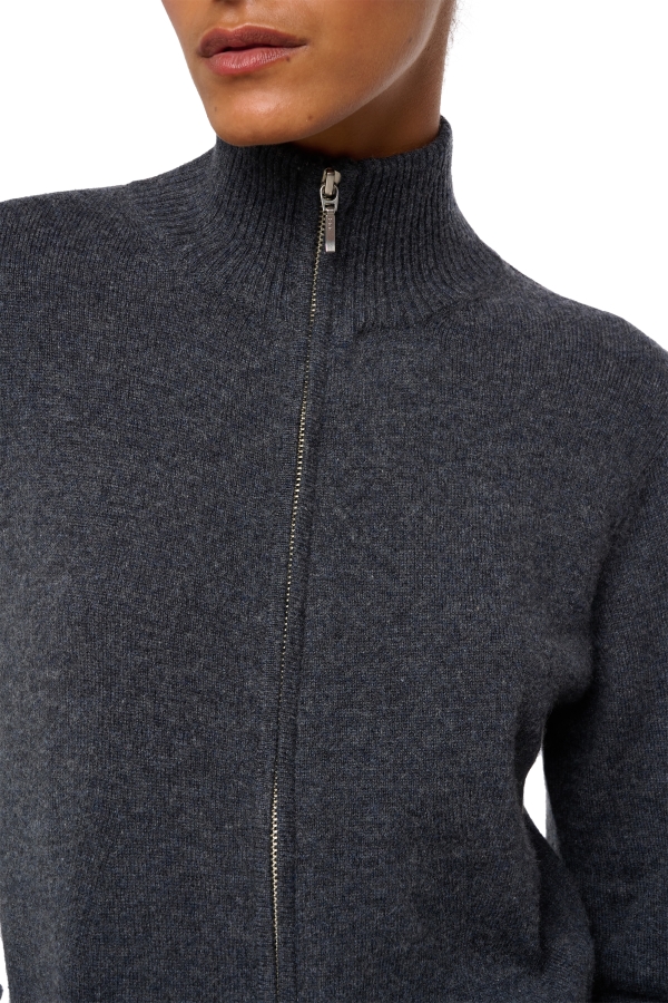 Cashmere kaschmir pullover damen thames first dark grey l