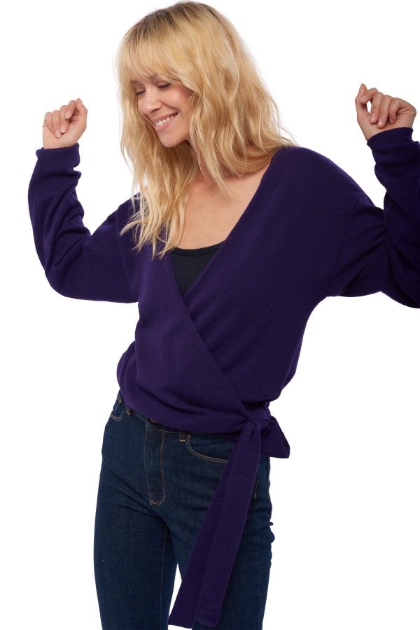 Cashmere kaschmir pullover damen v ausschnitt antalya deep purple m