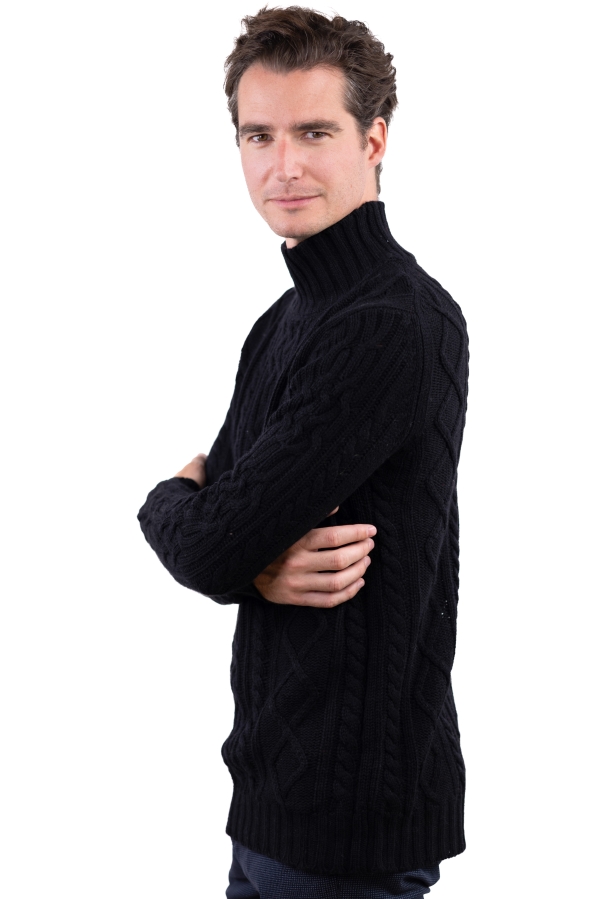 Cashmere kaschmir pullover herren dicke platon schwarz 4xl