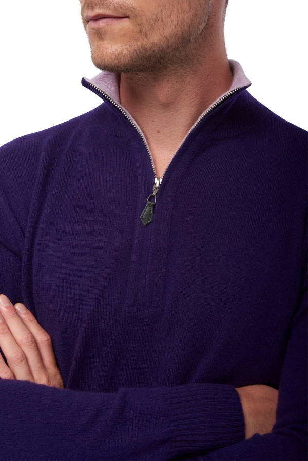 Cashmere kaschmir pullover herren die zeitlosen henri deep purple lilas 3xl