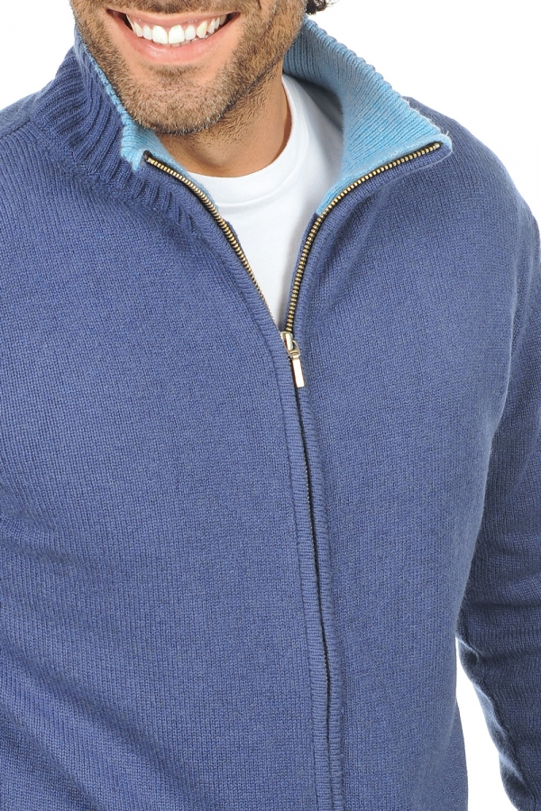 Cashmere kaschmir pullover herren die zeitlosen maxime kobaltblau azurblau meliert 3xl