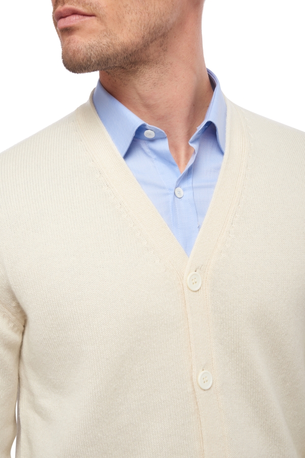 Cashmere kaschmir pullover herren leon ecru l