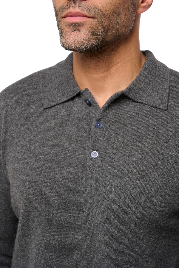 Cashmere kaschmir pullover herren polo tarn first dark grey xl