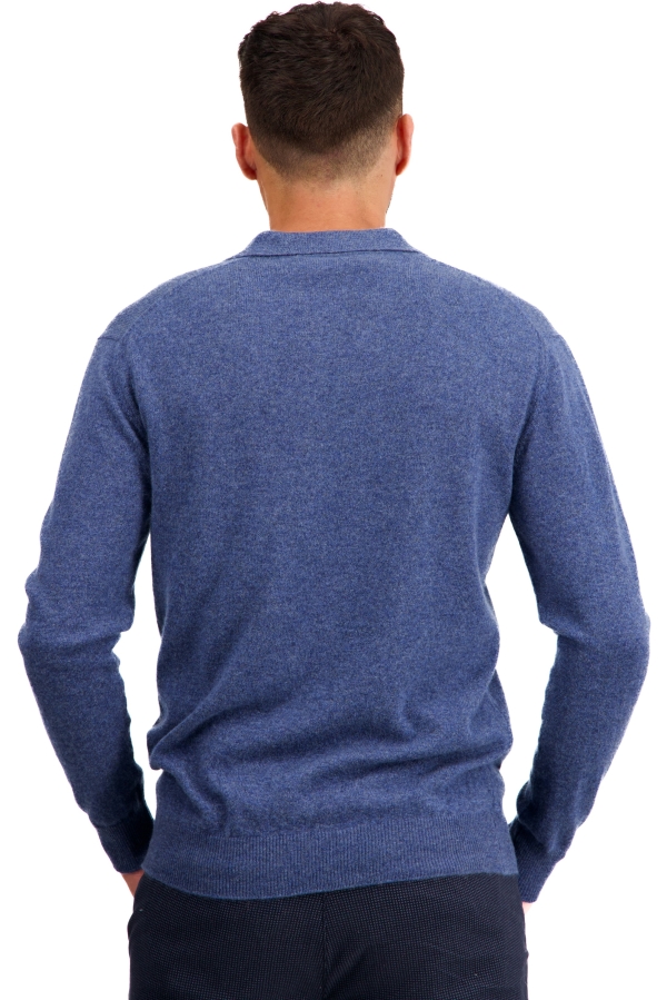 Cashmere kaschmir pullover herren polo tarn first nordic blue 2xl