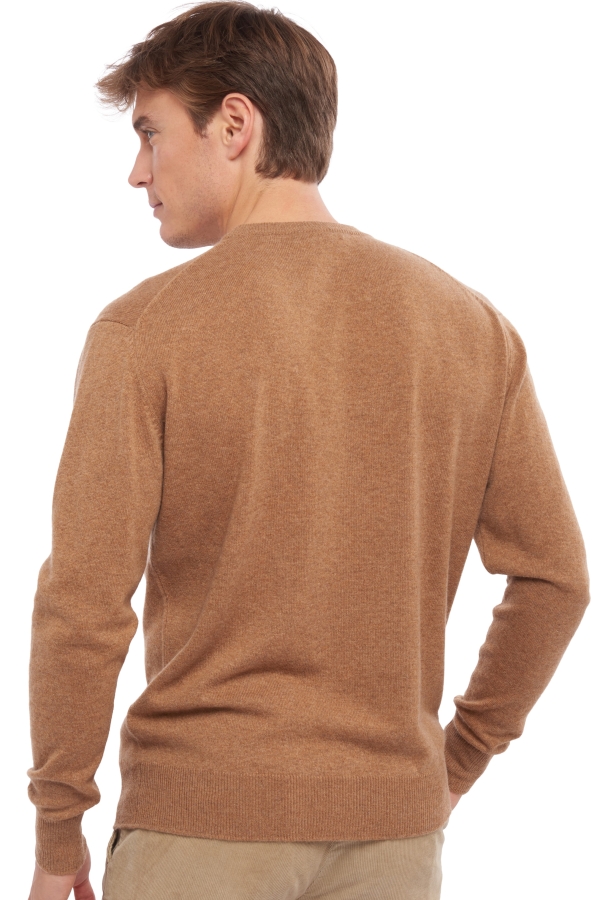 Cashmere kaschmir pullover herren rundhals nestor camel meliert 