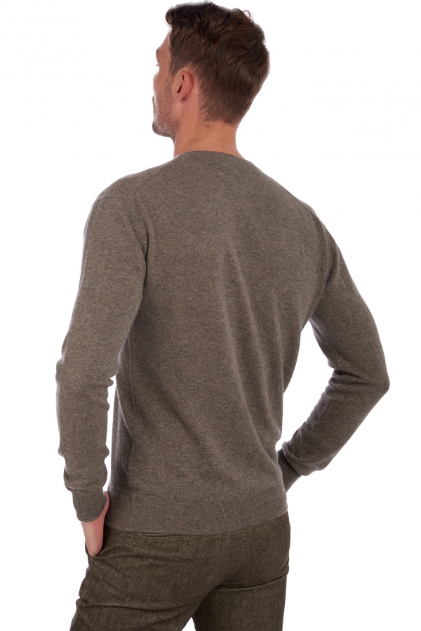 Cashmere kaschmir pullover herren v ausschnitt gaspard graubraun meliert 