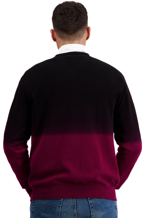 Cashmere kaschmir pullover herren v ausschnitt telaviv bordeaux schwarz 2xl