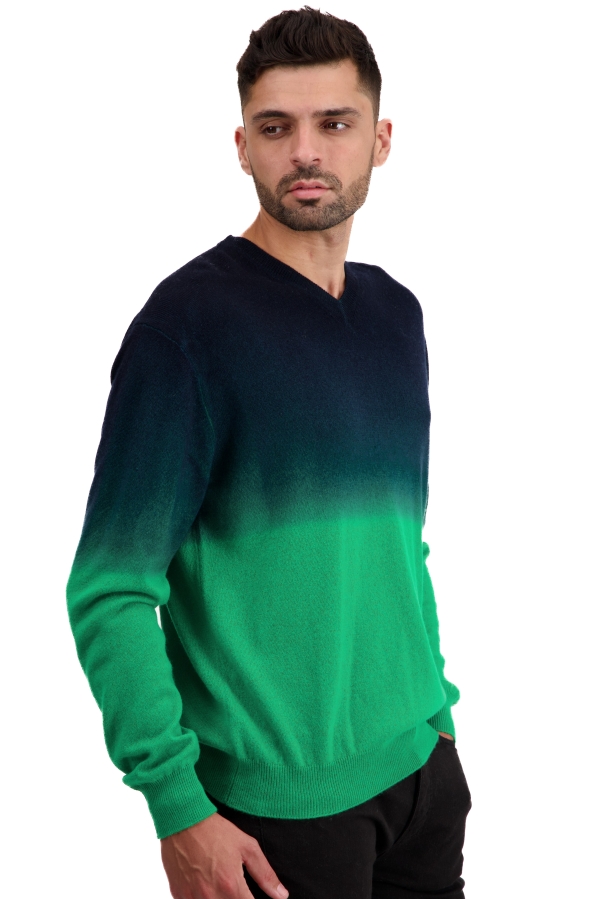 Cashmere kaschmir pullover herren v ausschnitt telaviv new green nachtblau l