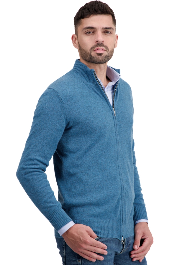 Cashmere kaschmir pullover herren zip kapuze thobias first manor blue xl