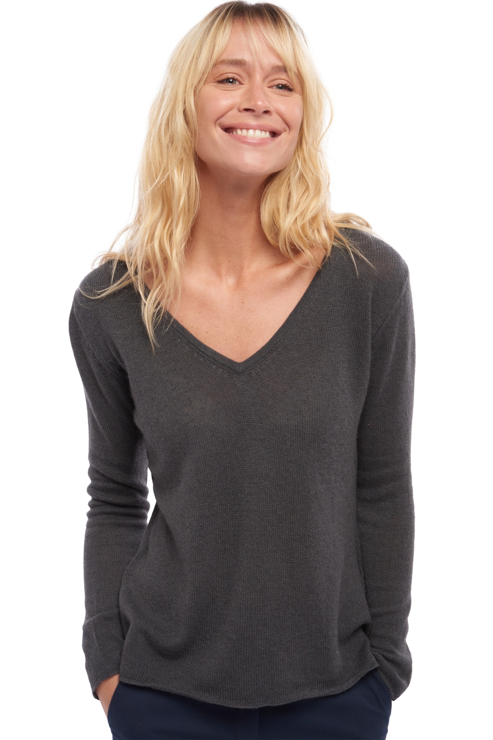 Cashmere kaschmir pullover damen fruhjahr sommer kollektion flavie anthrazit xs