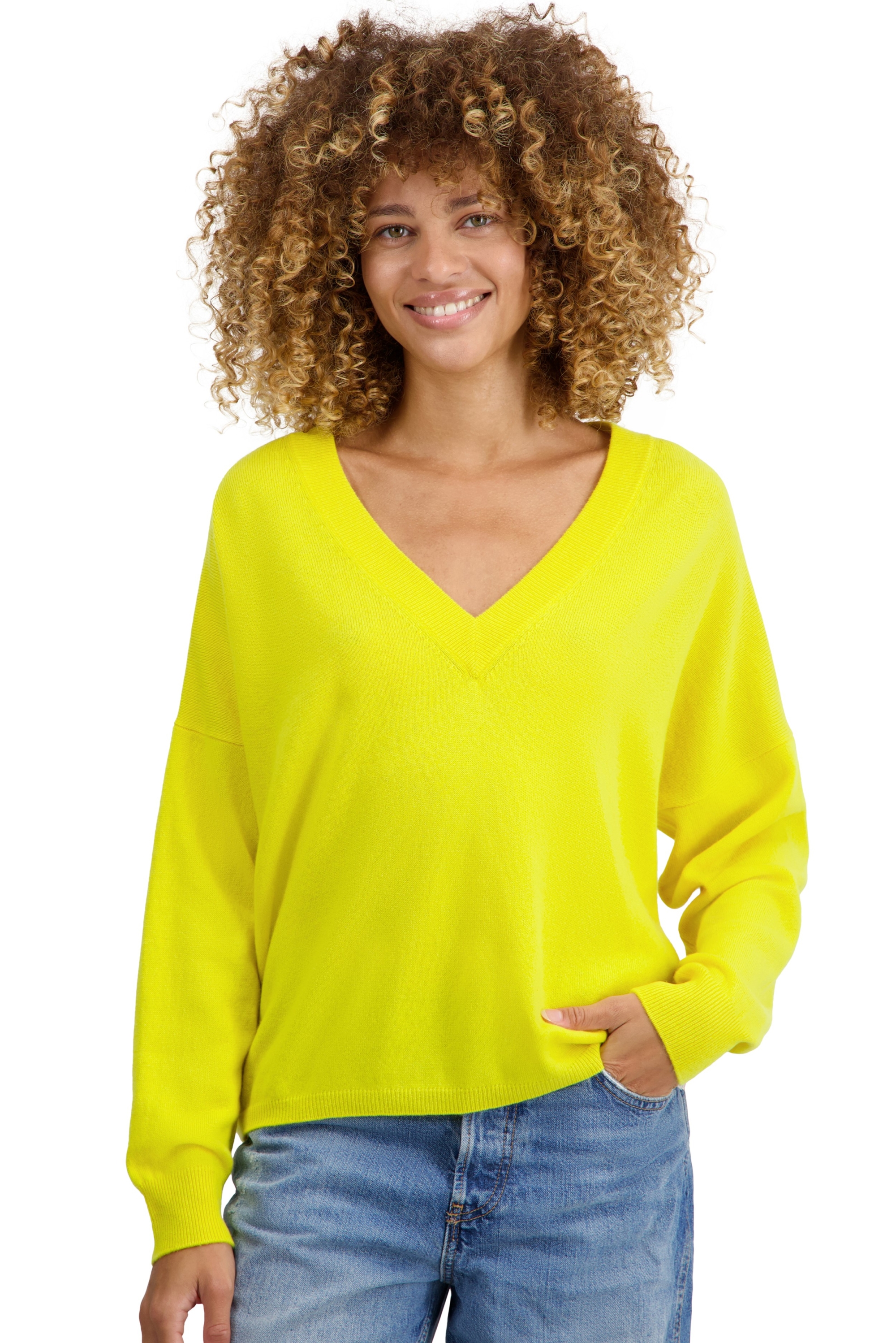 Cashmere kaschmir pullover damen fruhjahr sommer kollektion theia jaune citric 2xl