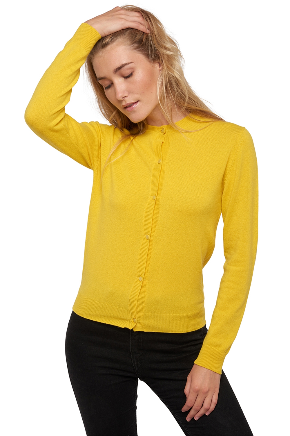 Cashmere kaschmir pullover damen fruhjahr sommer kollektion tyra first sunny yellow s