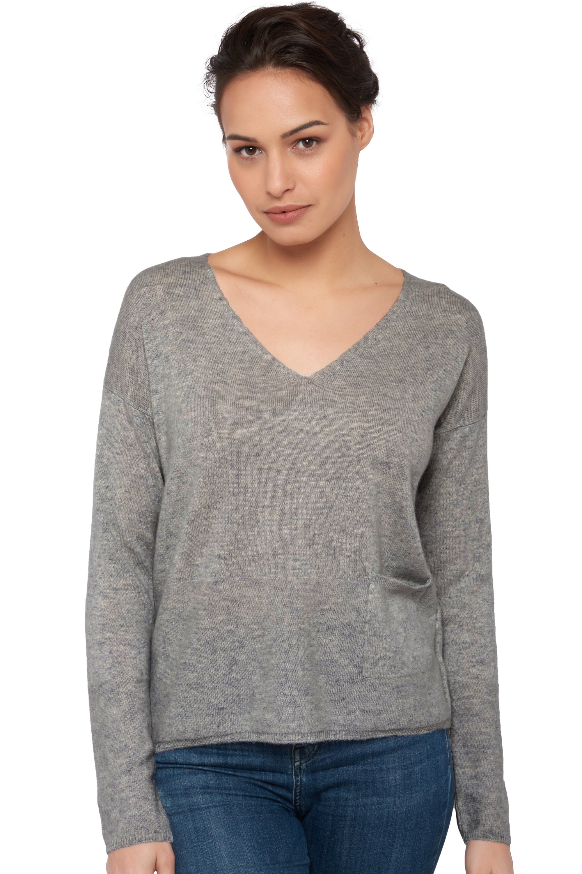 Cashmere kaschmir pullover damen fruhjahr sommer kollektion uliana grau meliert m