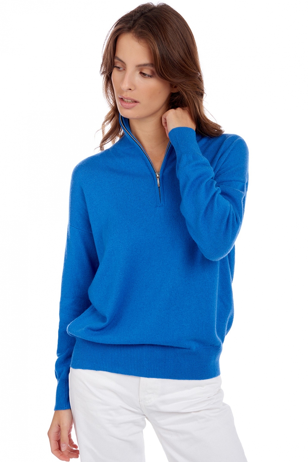 Cashmere kaschmir pullover damen rollkragen groseille tetbury blue m