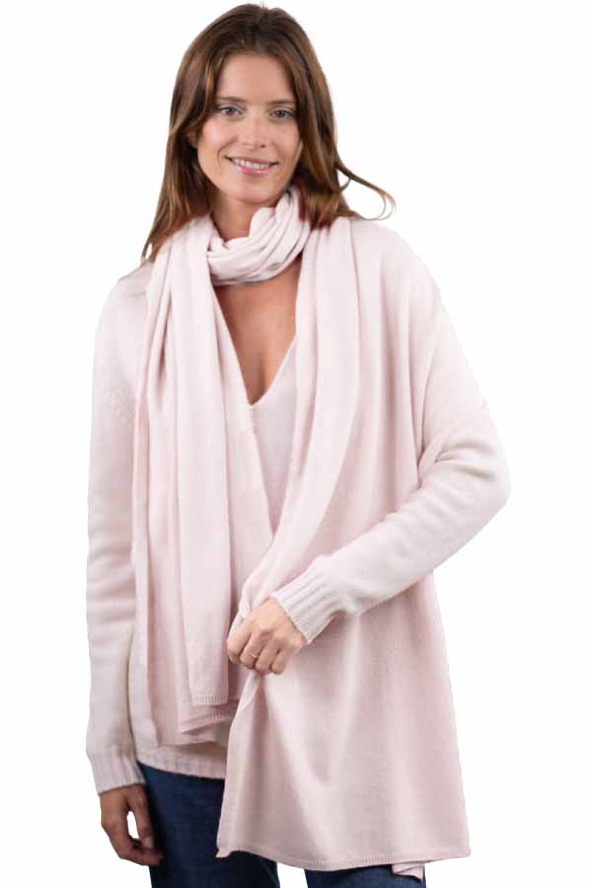 Cashmere kaschmir pullover damen schals wifi zartrosa 230cm x 60cm