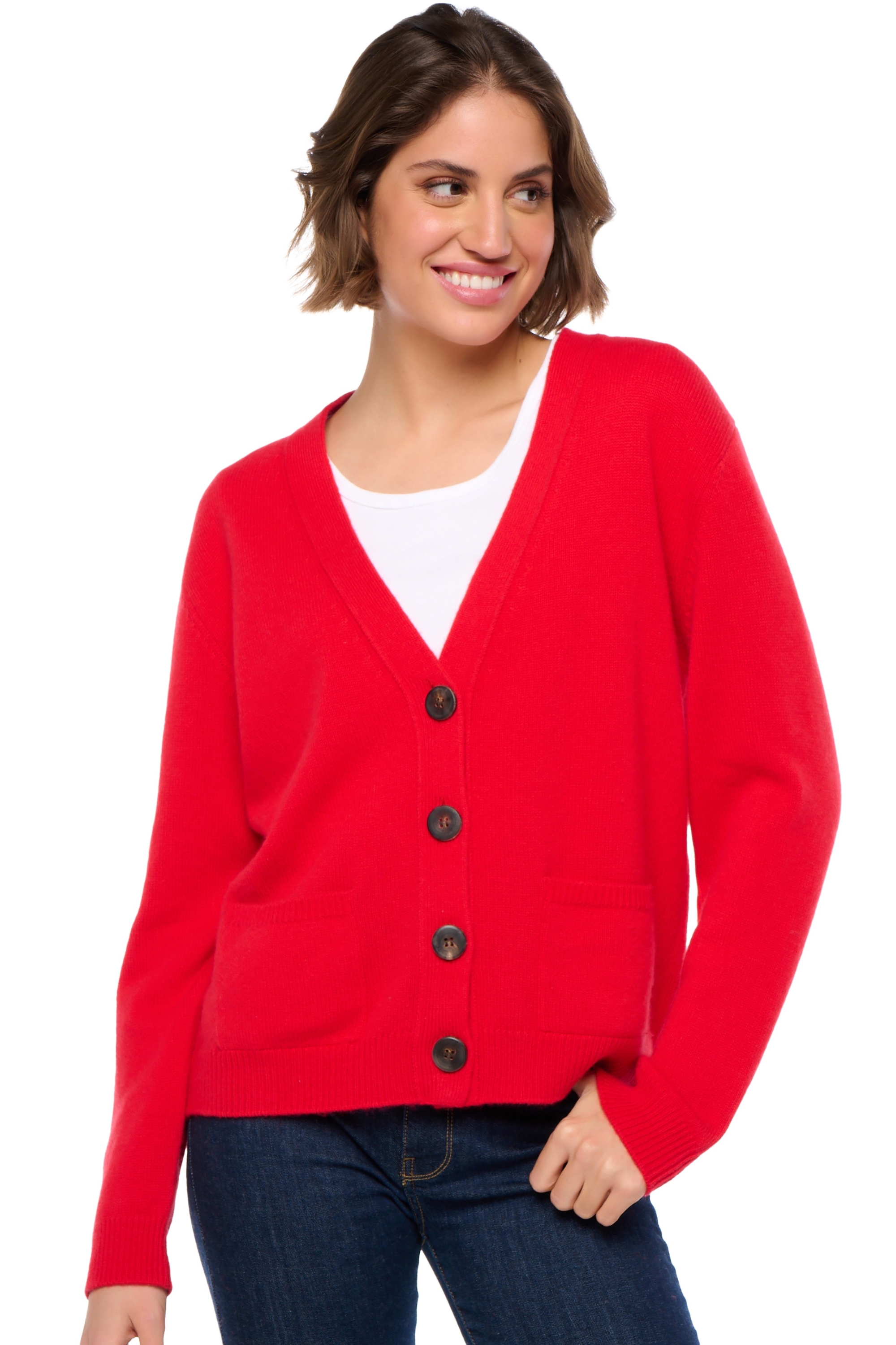 Cashmere kaschmir pullover damen strickjacken cardigan tanzania rouge 3xl