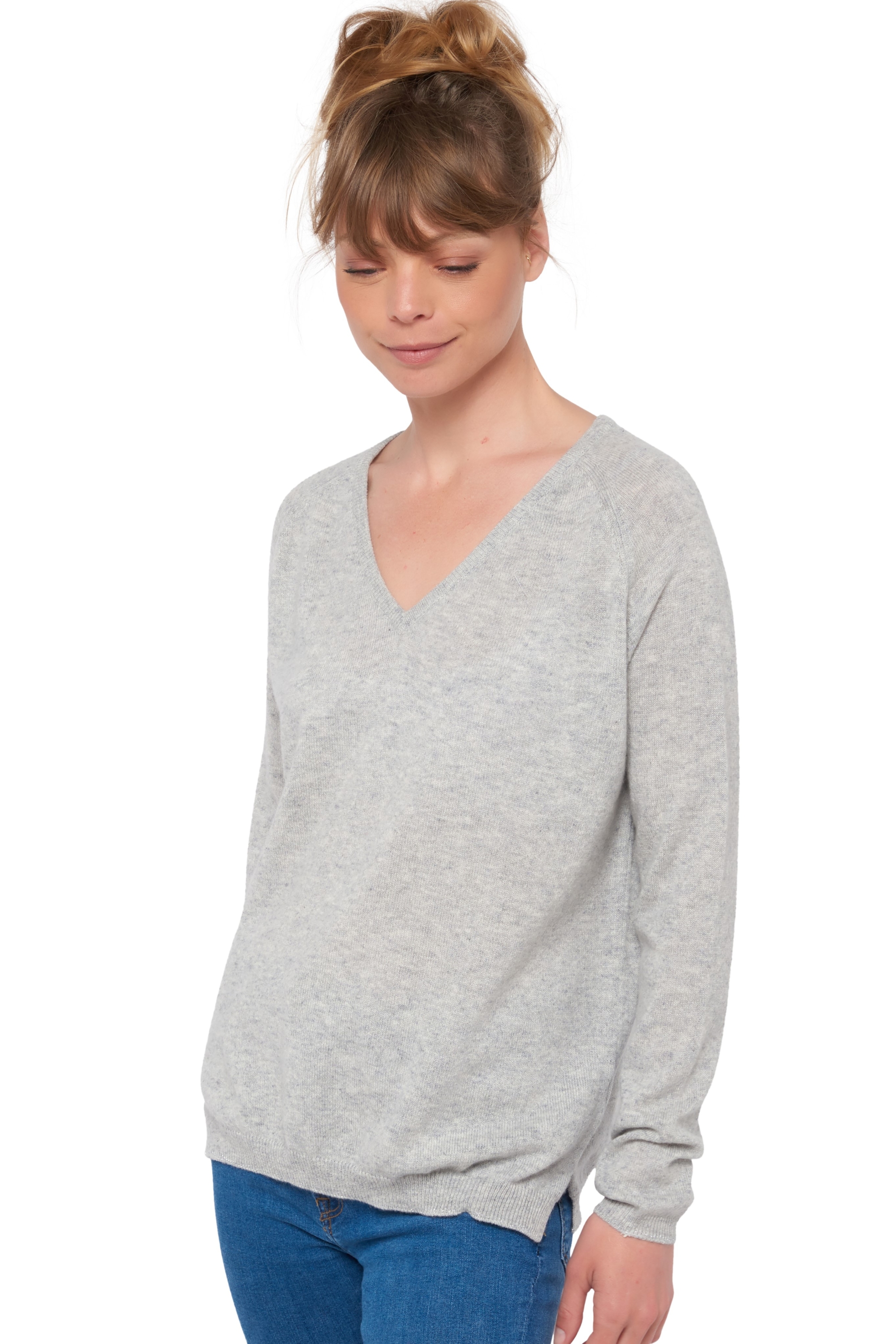 Cashmere kaschmir pullover damen zanjan flanellgrau meliert m