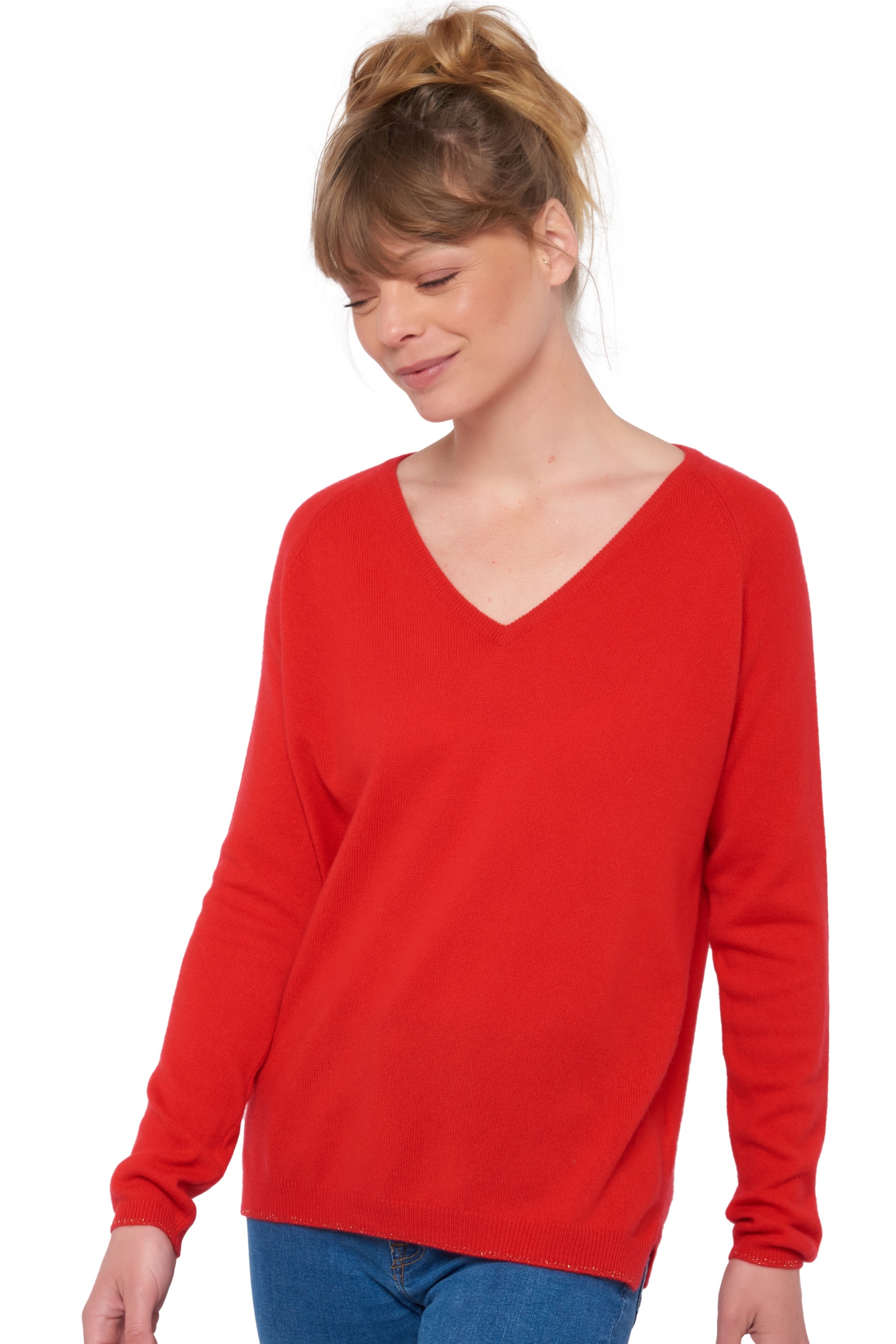 Cashmere kaschmir pullover damen zanjan rouge l