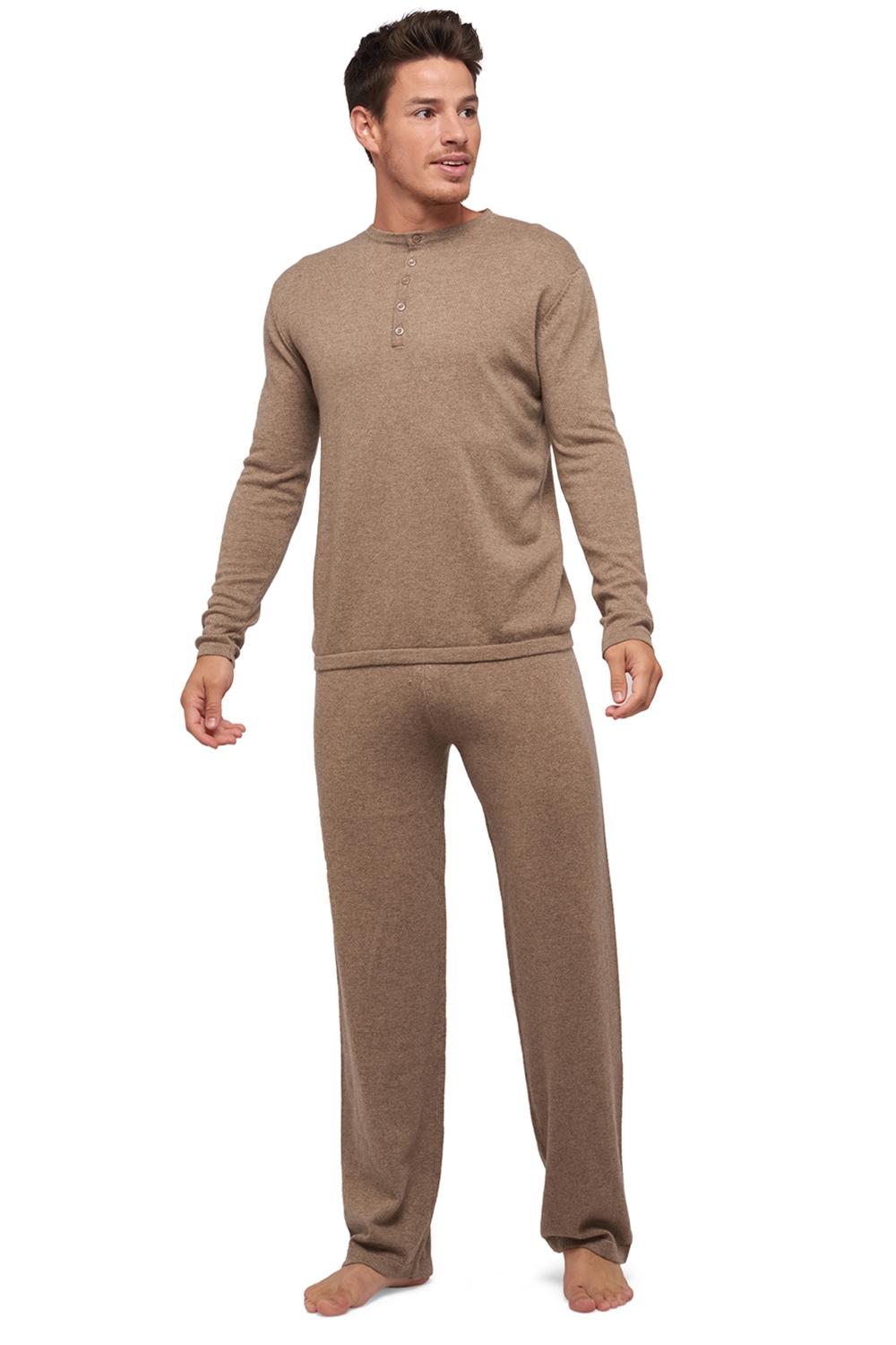 Cashmere kaschmir pullover herren adam natural brown 2xl