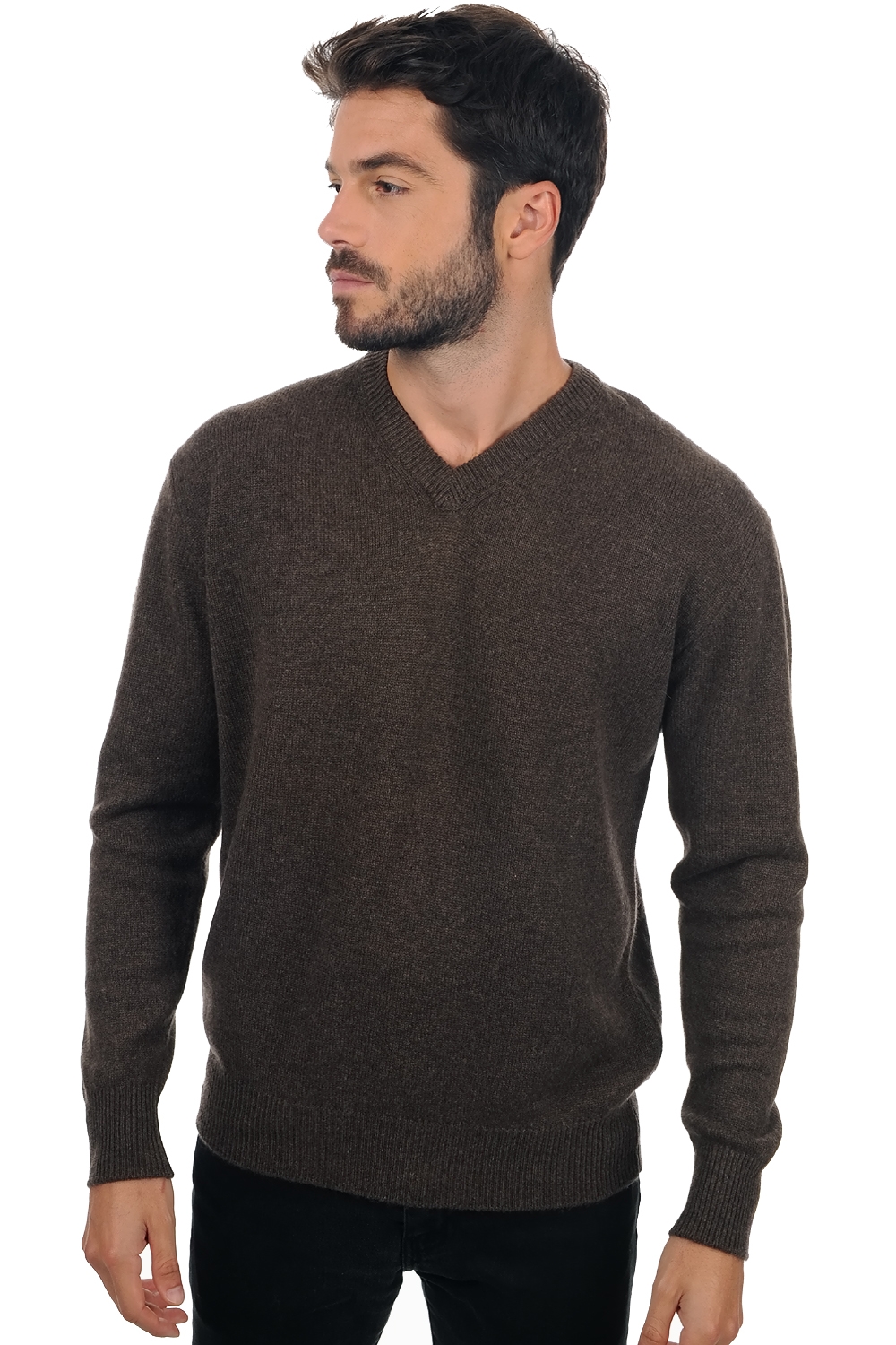 Cashmere kaschmir pullover herren dicke hippolyte 4f braun meliert xs