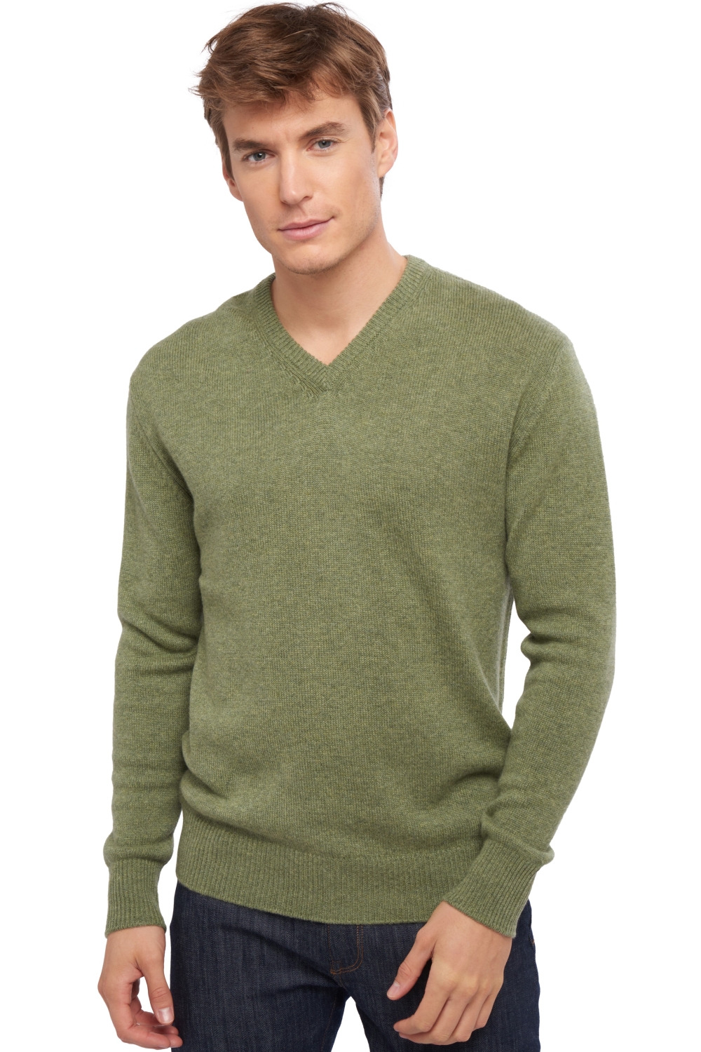 Cashmere kaschmir pullover herren dicke hippolyte 4f grun meliert s