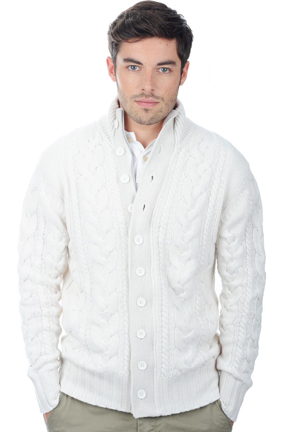 Cashmere kaschmir pullover herren dicke loris off white 2xl