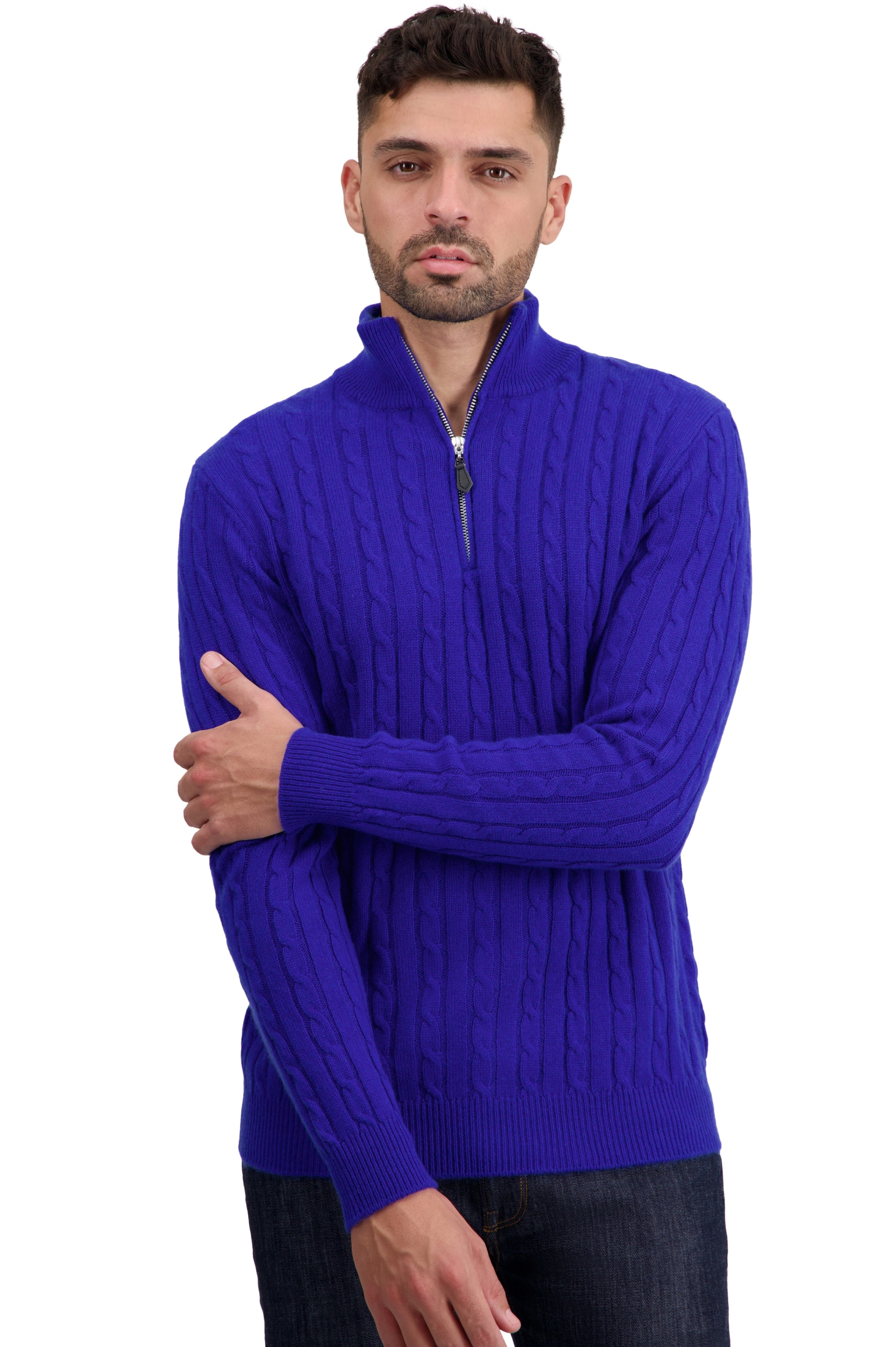 Cashmere kaschmir pullover herren dicke taurus bleu regata xs