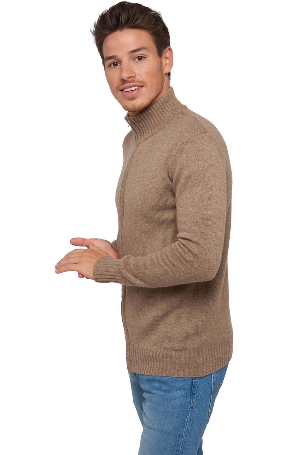 Cashmere kaschmir pullover herren die zeitlosen maxime natural brown natural beige xl