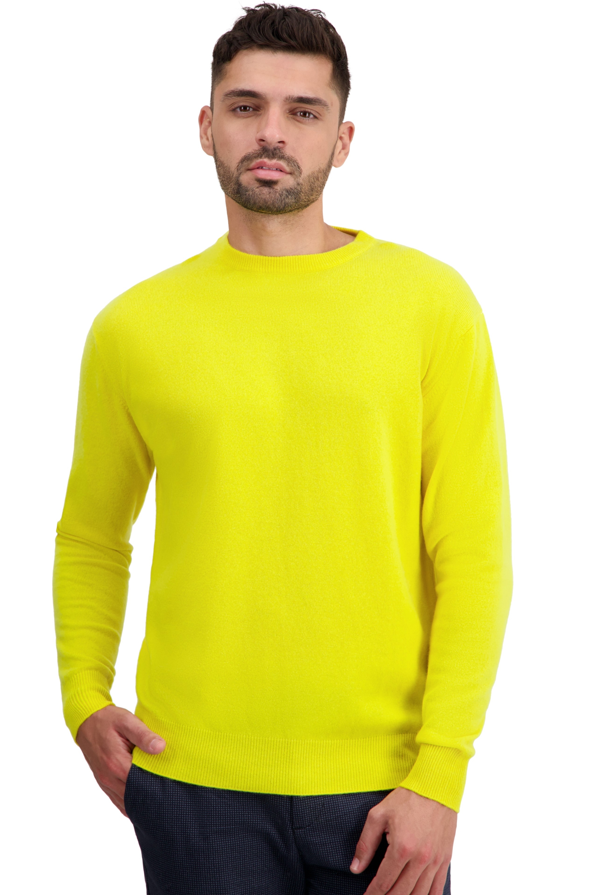 Cashmere kaschmir pullover herren die zeitlosen nestor jaune citric m