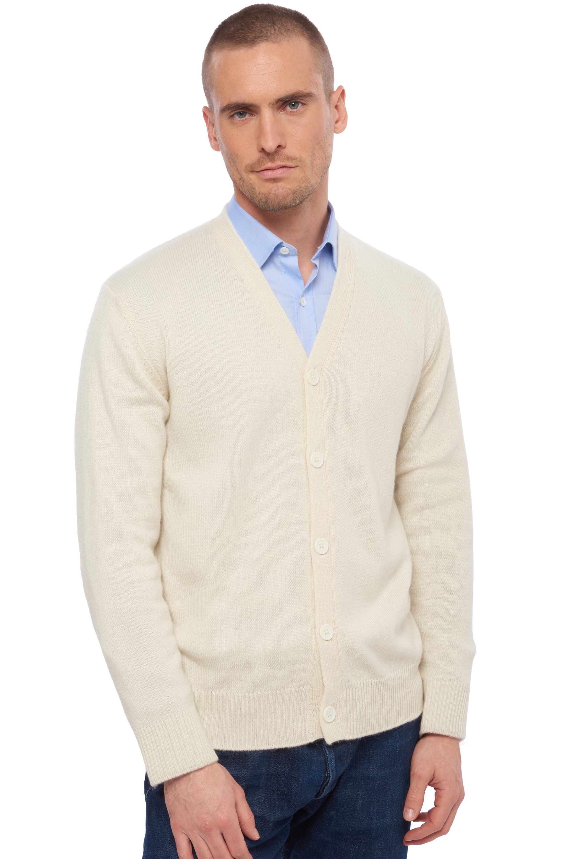 Cashmere kaschmir pullover herren leon ecru l