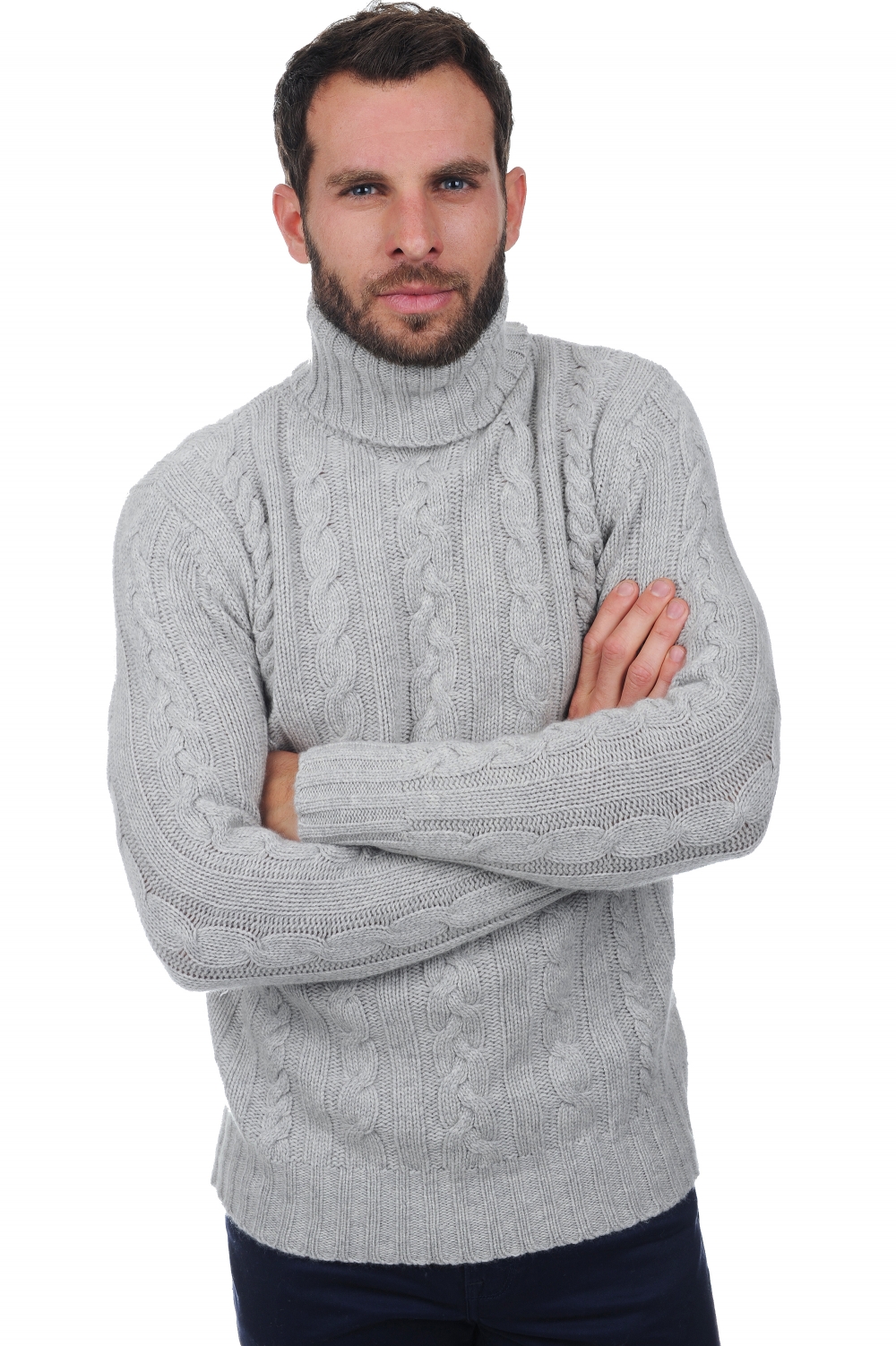 Cashmere kaschmir pullover herren lucas flanellgrau meliert l