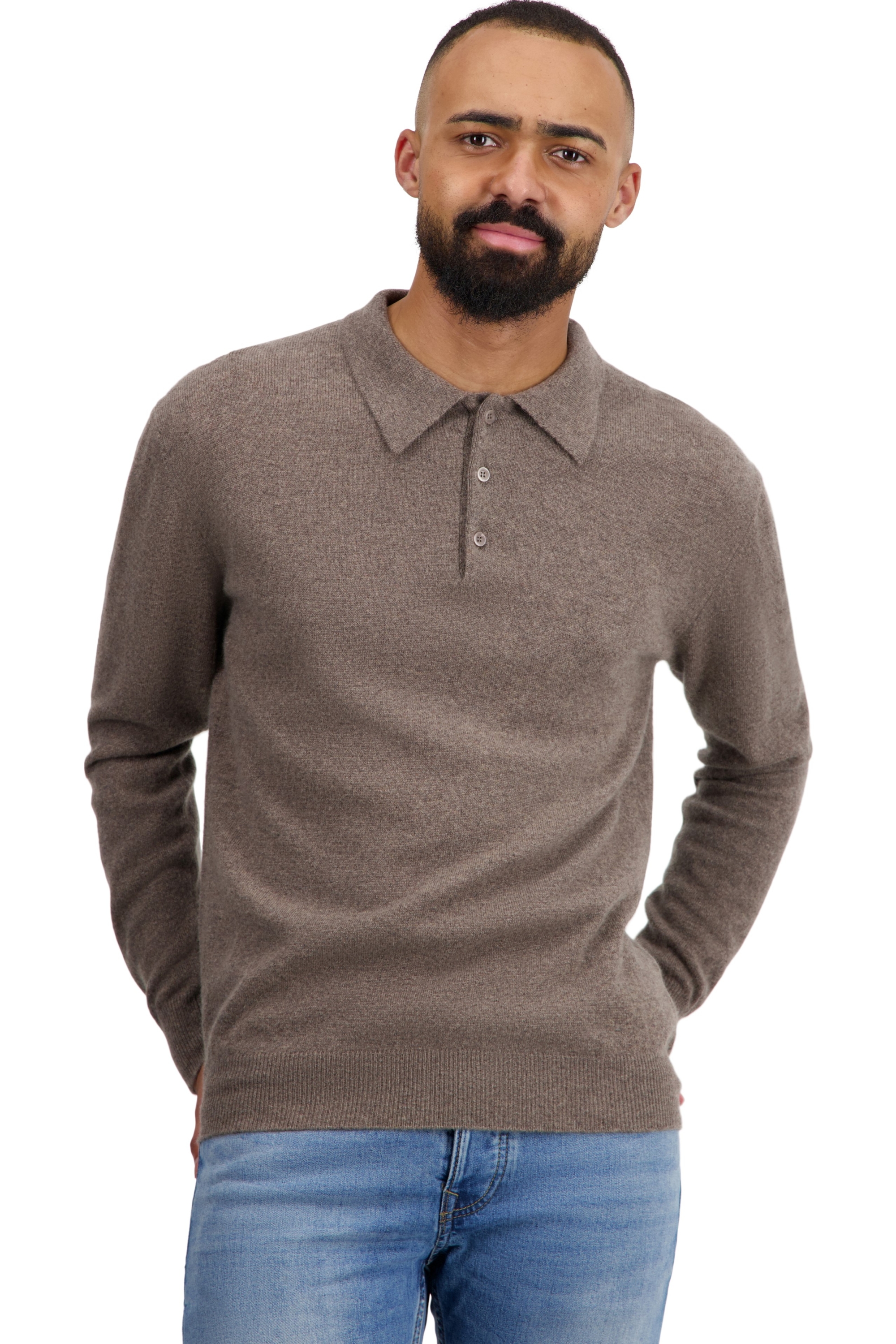 Cashmere kaschmir pullover herren polo tarn first otter 2xl