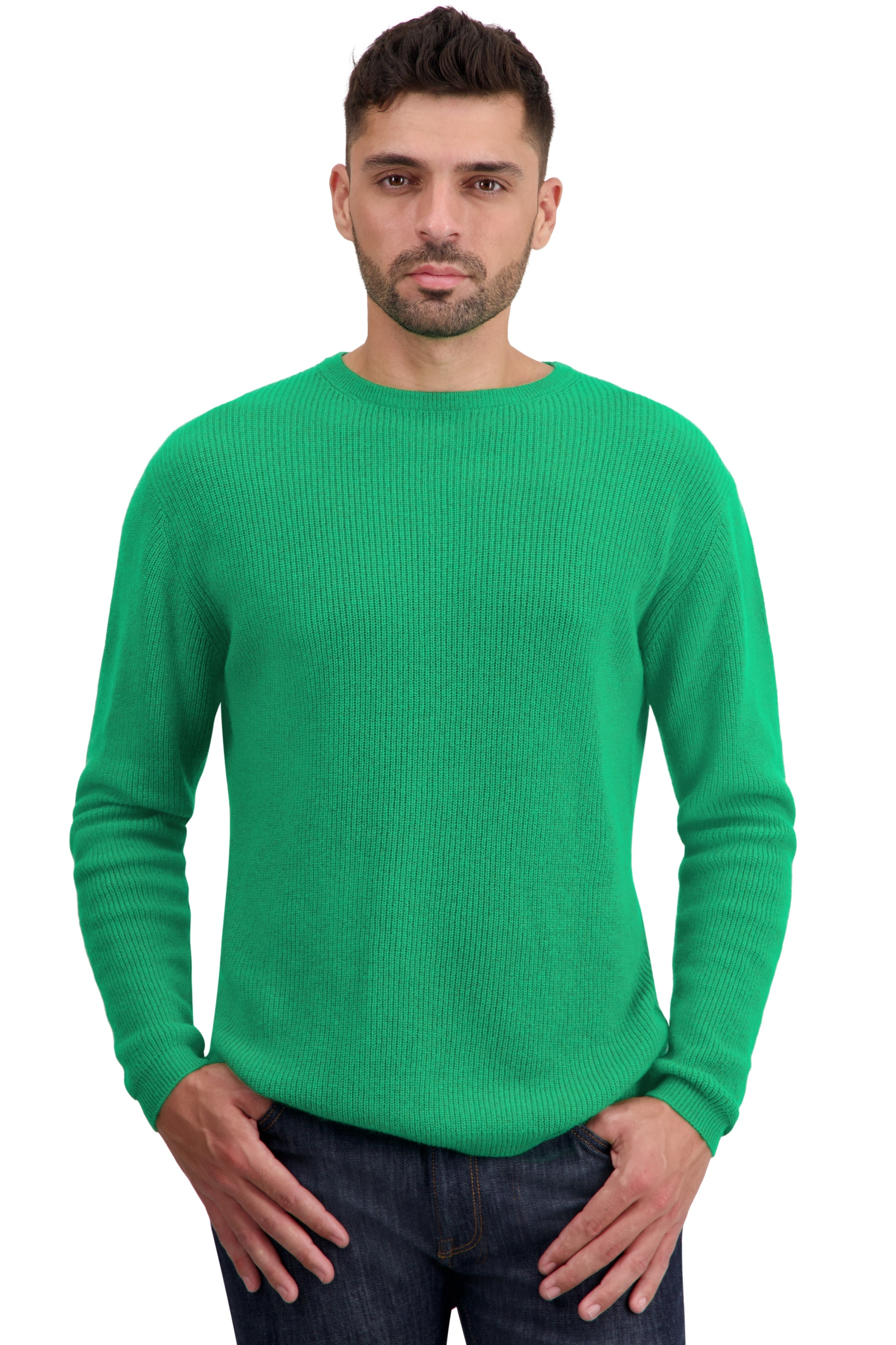 Cashmere kaschmir pullover herren rundhals taima new green 2xl