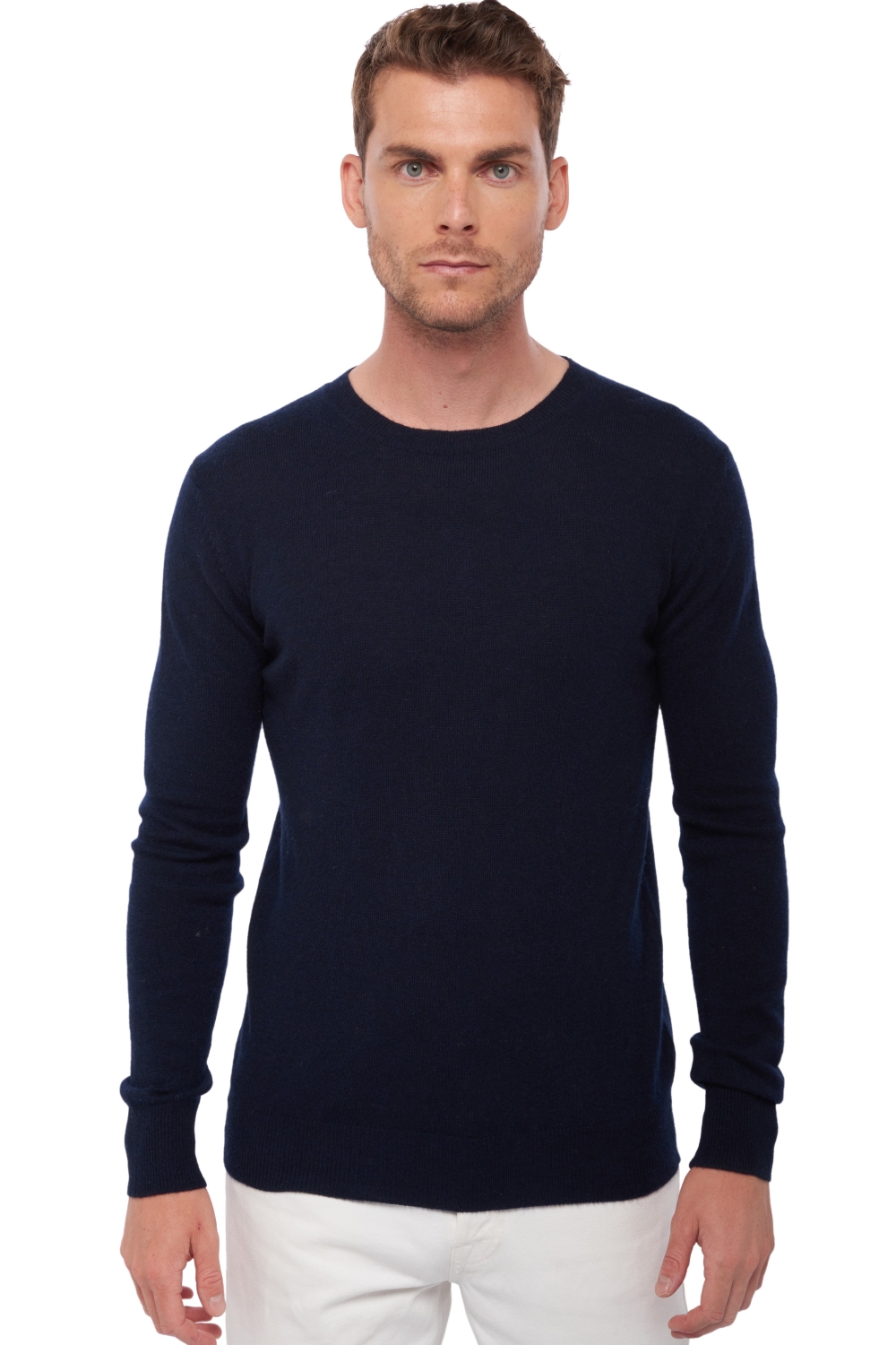 Cashmere kaschmir pullover herren rundhals tao first nachtblau l