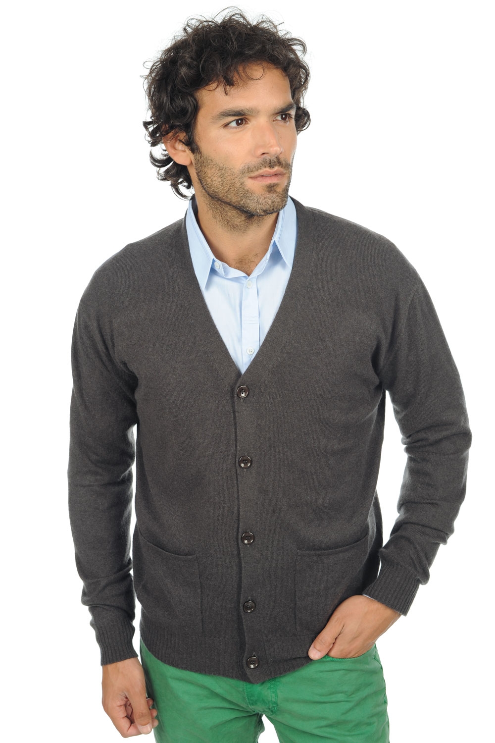 Cashmere kaschmir pullover herren yoni anthrazit m