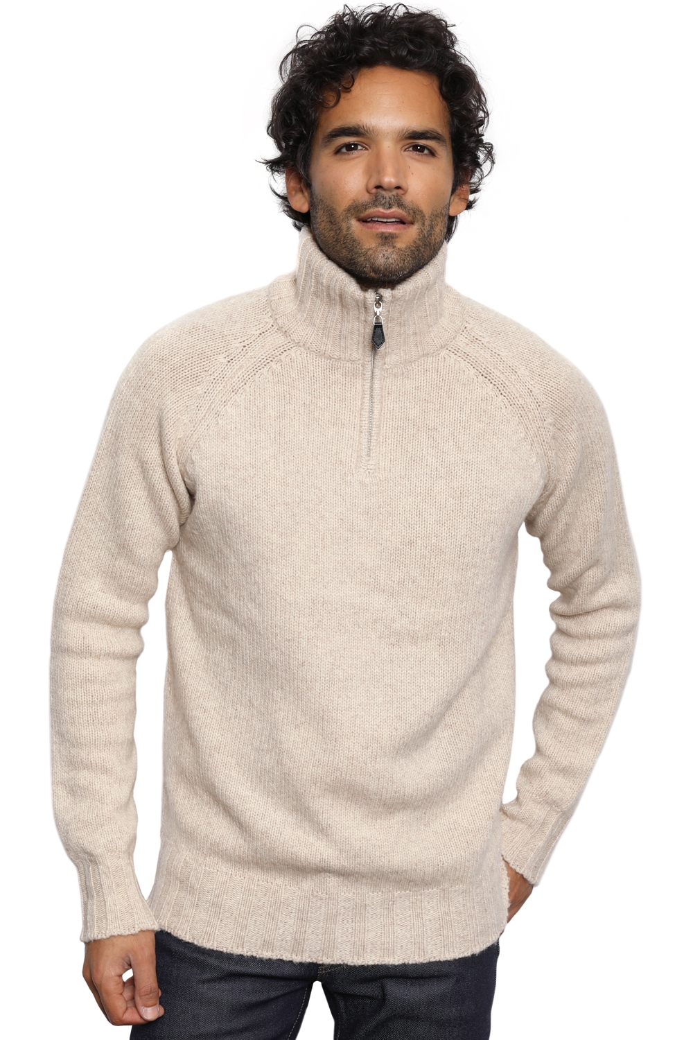 Kamel kaschmir pullover herren dicke craig naturfarben 2xl