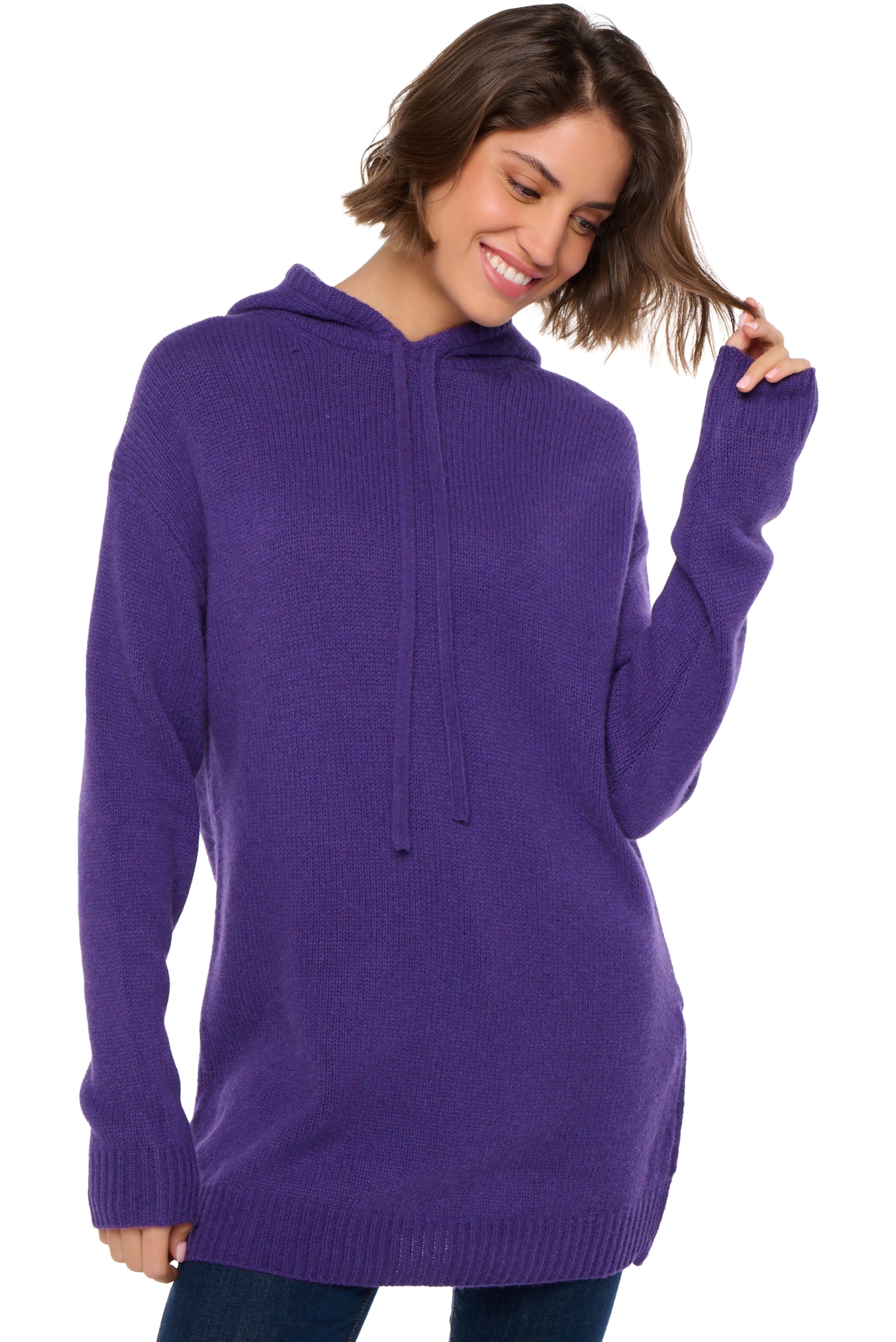 Yak kaschmir pullover damen veria deep purple xs